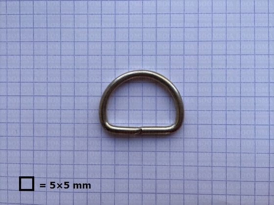 D-ring ongelast  zilver 22 mm, 'oude voorraad, minder glanzend' (10 st.) - afb. 2