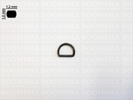 D-ring ongelast  donkerbrons/antraciet 10 mm platte draad (10 st.)
