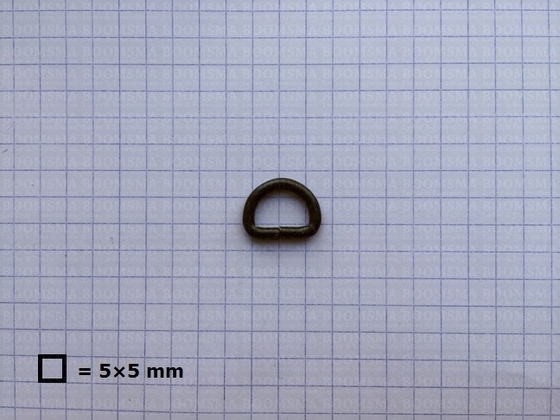 D-ring ongelast  donkerbrons/antraciet 10 mm platte draad (10 st.) - afb. 2