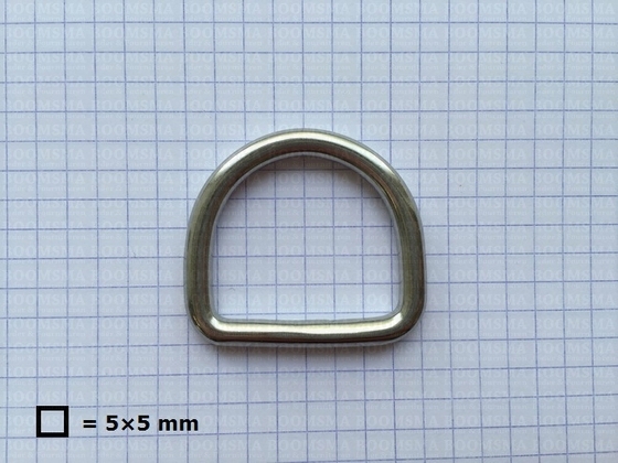 D-ring RVS (= roest vast staal) 30 mm × Ø 5 mm  - afb. 2