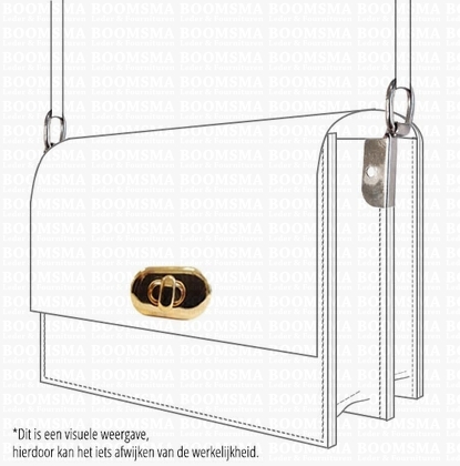 Draaislot luxe eenvoudig goud 36 × 20 mm , ovaal  - afb. 2