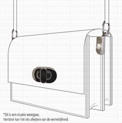 Draaislot luxe eenvoudig zilver 41 × 24,5 mm, ovaal groot - afb. 2