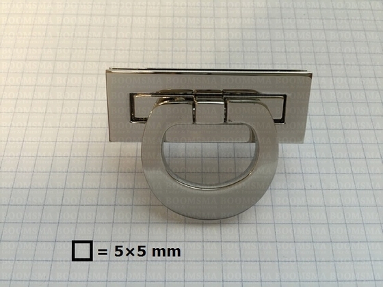 Draaislot luxe eenvoudig zilver 54 × 20 mm,  Lip scharniert naar onderen (lip 33 x 35 mm) - afb. 3