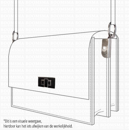 Draaislot luxe eenvoudig zilver 27 × 17 mm, rechthoek klein  - afb. 2