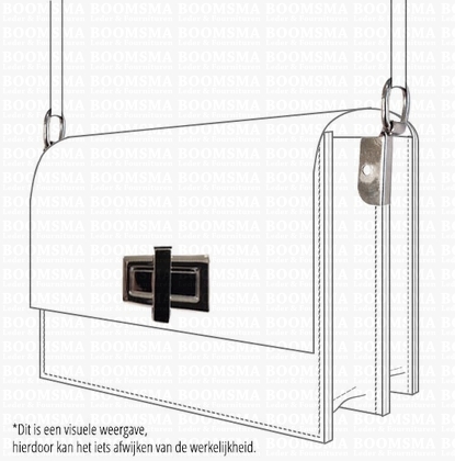 Draaislot luxe eenvoudig zilver 40 × 20 mm, rechthoek groot  - afb. 2