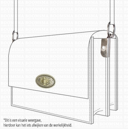 Draaisloten luxe vormen lichtbrons touwrand ovaal, 4,8 × 3 cm  - afb. 2