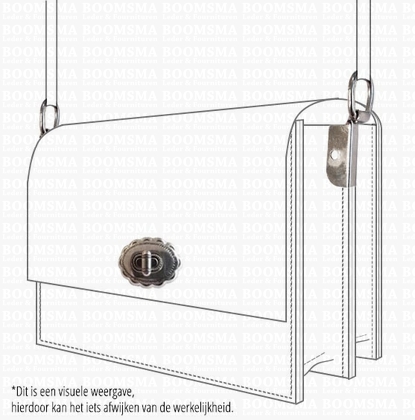 Draaisloten luxe vormen zilver bloemrand ovaal, 4,7 × 3,5 cm  - afb. 2