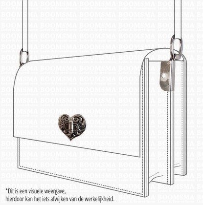 Draaisloten luxe vormen zilver hart, 4,5 × 3,7 cm  - afb. 2