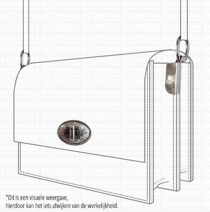 Draaisloten luxe vormen zilver touwrand ovaal, 4,8 × 3 cm  - afb. 2