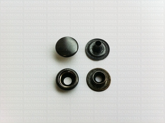Drukknoop: Drukknoop baby dots donkerbrons/antraciet kop Ø 12,5 mm (per 100) - afb. 2