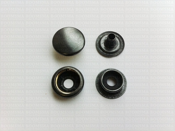 Drukknoop: Drukknoop durabele dots donkerbrons/antraciet kop Ø 15 mm (per 100) - afb. 2