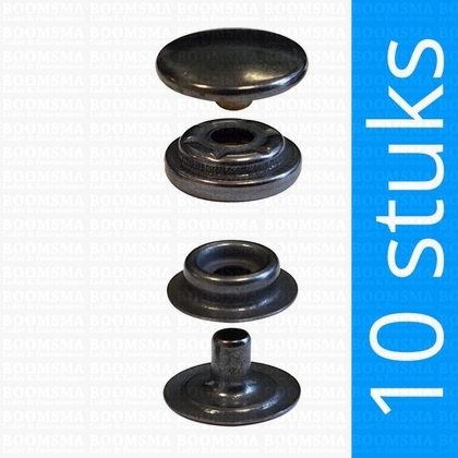 Drukknoop: Drukknoop durabele dots donkerbrons/antraciet kop Ø 15 mm - afb. 1