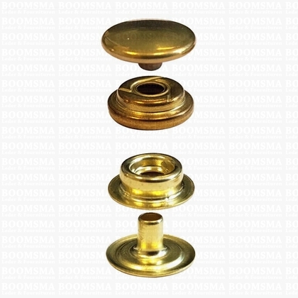 Drukknoop: Drukknoop durabele dots goud kop Ø 15 mm (per 100) - afb. 1