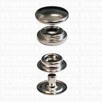 Drukknoop: Drukknoop durabele dots zilver kop Ø 15 mm (per 100)
