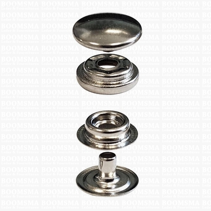 Drukknoop: Drukknoop durabele dots zilver kop Ø 15 mm (per 100) - afb. 1