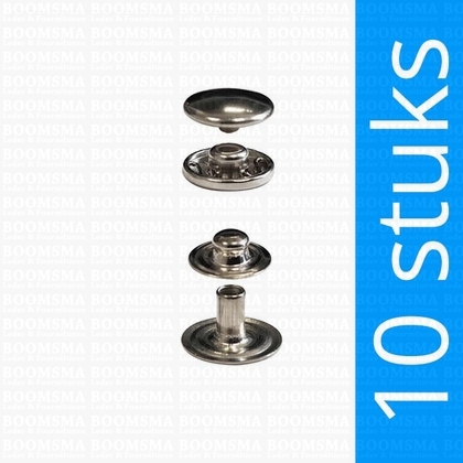 Drukknoop: Drukknoop mini portemonnee drukker kap 10,5 mm zilver Ø 10,5 mm (10 st) - afb. 1