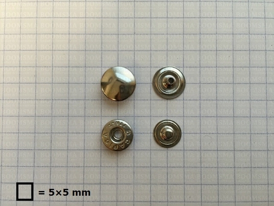 Drukknoop: Drukknoop mini portemonnee drukker kap 10,5 mm zilver Ø 10,5 mm (100 st.) - afb. 2