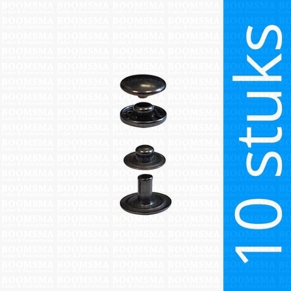 Drukknoop: Drukknoop mini portemonnee drukker kap 8,8 mm donkerbrons Ø 8,8 mm (10 stuks) - afb. 1