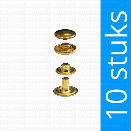 Drukknoop: Drukknoop mini portemonnee drukker kap 8,8 mm goud Ø 8,8 mm (10 stuks) - afb. 1