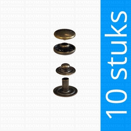 Drukknoop: Drukknoop mini portemonnee drukker kap 8,8 mm lichtbrons Ø 8,8 mm (10 stuks) - afb. 1