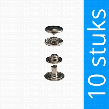 Drukknoop: Drukknoop mini portemonnee drukker kap 8,8 mm zilver Ø 8,8 mm  - afb. 1