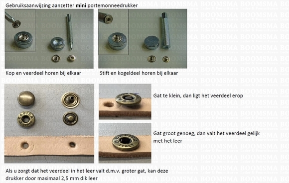 Drukknoopaanzetter slagstempel voor mini 8,8 en 10,5 mm portemonneedrukker 3), 3 onderdelen  - afb. 3