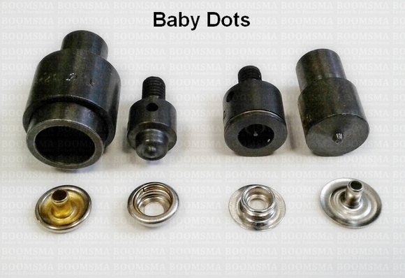 Spindelmachine benodigdheden: Drukknoopstempel voor spindelmachine baby dots stempelset kop 12,5 mm, (v. spindel) (per set) - afb. 4