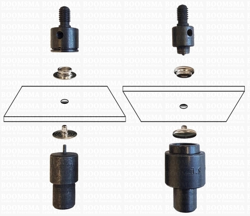 Spindelmachine benodigdheden: Drukknoopstempel voor spindelmachine mini dots stempelset, kop 12,5 mm (alléén geschikt voor mini dots) - afb. 2