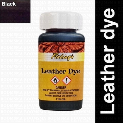 Fiebing Leather dye zwart 118 ml black - kleine fles - afb. 1