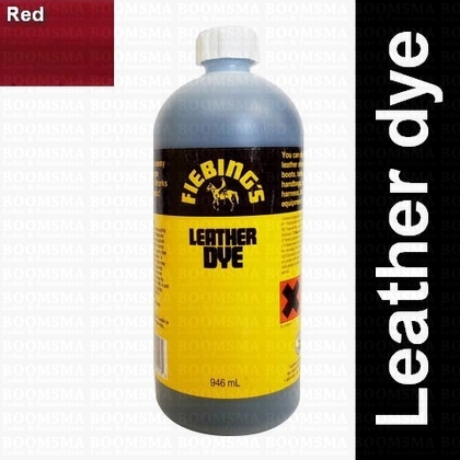 Fiebing Leather dye grote fles rood Red GROTE fles - afb. 1