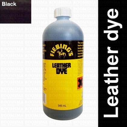 Fiebing's Leather dye grote fles zwart Black GROTE fles - afb. 1