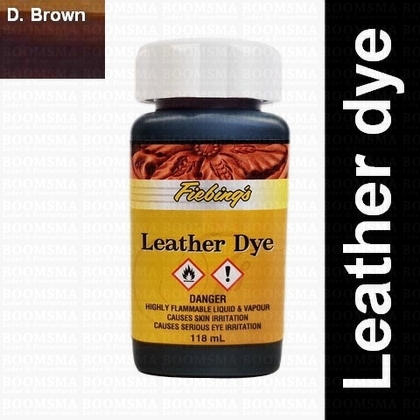 Fiebing Leather dye donkerbruin Dark brown - kleine fles - afb. 1