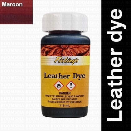 Fiebing Leather dye maroon  Maroon- kleine fles - afb. 1