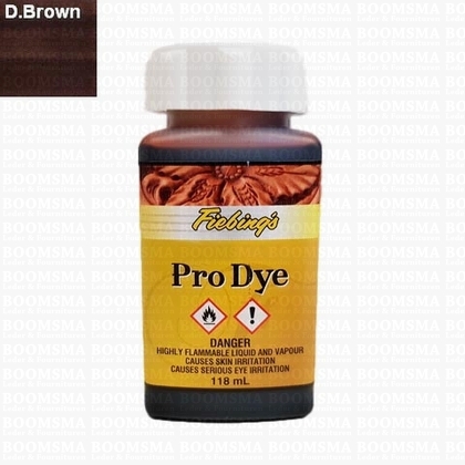 Fiebing Pro Dye kleine fles 118 ml donkerbruin 118 ml dark brown - afb. 1