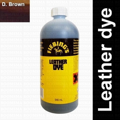 Fiebing Leather dye grote fles donkerbruin Dark brown GROTE fles - afb. 1