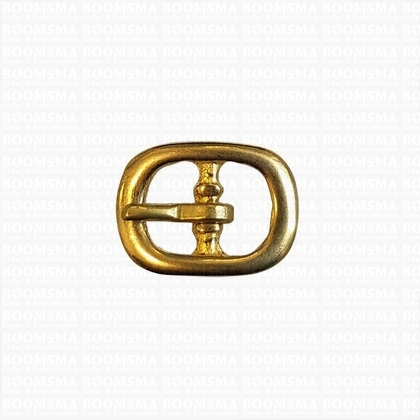 Gesp ovaal dubbel massief messing  12,5 mm goudkleurig - afb. 1