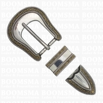 Gespenset: Western zilver en goud 25 mm (barbed wire)