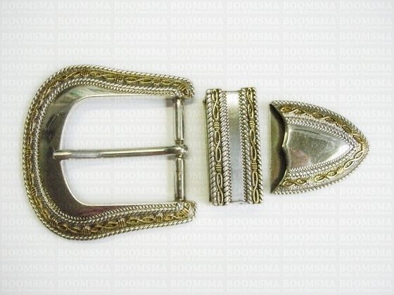 Gespenset: Western zilver en goud 38 mm (barbed wire) - afb. 2