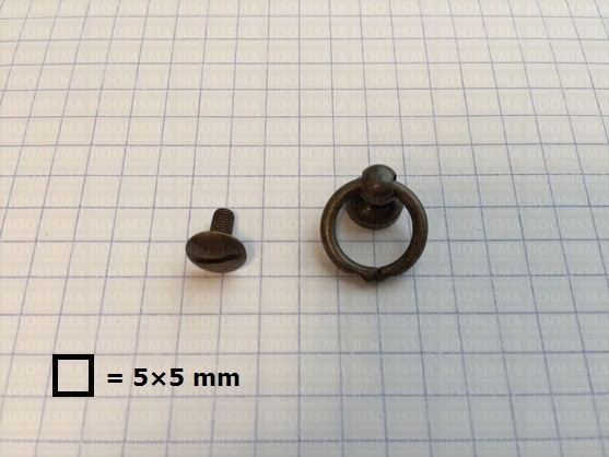 Geweerknop met ring lichtbrons Ø 10 mm (binnenkant ring), totale hoogte met ring 19 mm (per 10 st.) - afb. 3