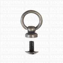 Geweerknop met ring mat zilver Ø 10 mm (binnenkant ring), totale hoogte met ring 15 mm (per 10 st.)