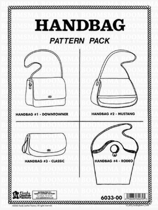 Handbag Pattern Pack 4 ontwerpen (The Classic, Downtowner, Mustang, and Rodeo) met gedetailleerde instructies - afb. 1