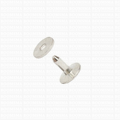 Klinknagels klein  zilver 10 mm, (stift + ring) kop Ø 10 mm, stift Ø 2.8mm (per 10 st.) ALUMINIUM - afb. 1