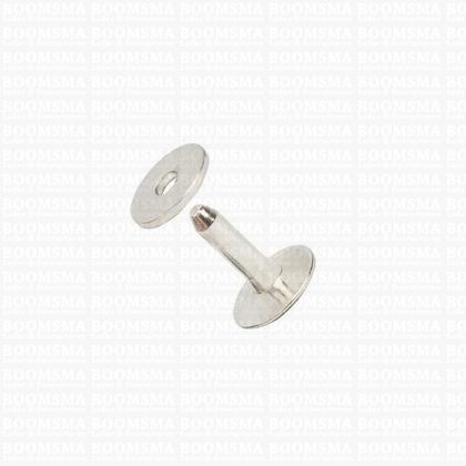 Klinknagels klein  zilver 12 mm, (stift + ring) kop Ø 10 mm, stift Ø 2.8mm (per 10 st.) ALUMINIUM - afb. 1