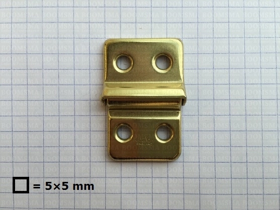 Kofferscharnier (per stuk) goud scharnier bol klein Cheney 24 × 40 mm - afb. 1