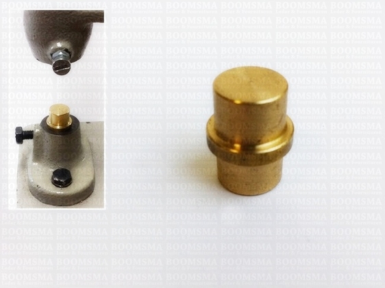 Spindelmachine benodigdheden: Koperen aambeeldje voor spindelmachine goud Ø 12 mm (onderkant ook Ø 12 mm), klein  - afb. 1