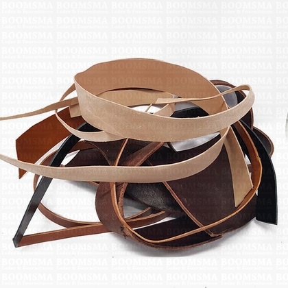 leren lappen / leerresten assorti Kleine Reststukken tuigleer diverse kleuren (1 kg) - afb. 1