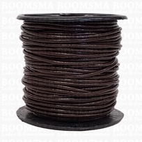 Leren veter rond Ø 0,9 a 1,0 mm rol bruin 0,9 mm, rol 50 meter (per rol)