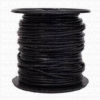 Leren veter rond Ø 0,9 a 1,0 mm rol zwart 0,9 mm, rol 50 meter (per rol)
