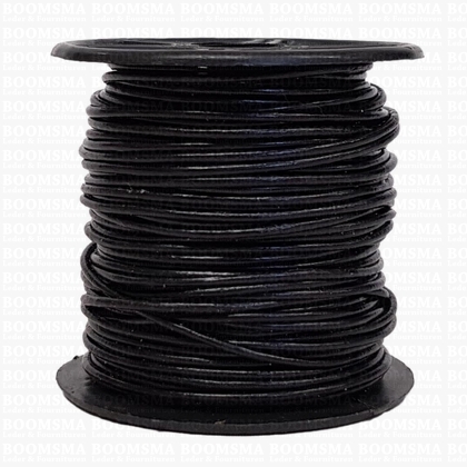 Leren veter rond Ø 0,9 a 1,0 mm rol zwart 0,9 mm, rol 50 meter (per rol) - afb. 1