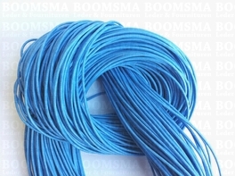 Leren veter rond Ø 2 mm blauw Lichtblauw - Ø 2 mm, lengte 100 cm 